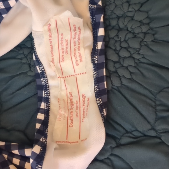 Draper James x Lands' End Draped One Piece Swimsuit Blue Gingham Size 10 New NWT - Picture 9 of 13